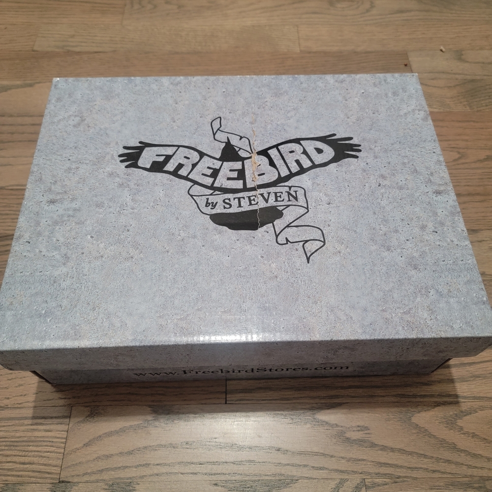 Freebird by Steven Black Leather Ankle Boots with Silver Details - Picture 8 of 9